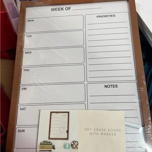 Brown Dry Erase Weekly Planner Board